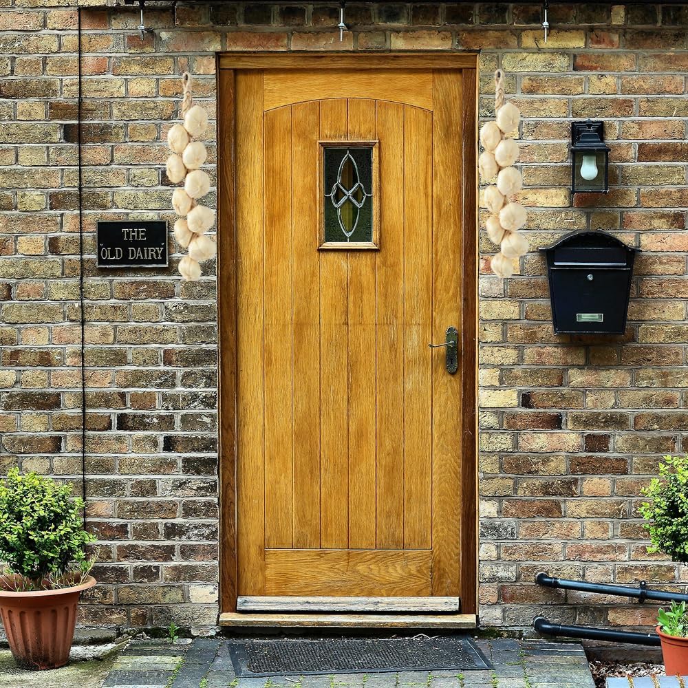 Velidy 5pack Simulation Artificial Lifelike Fake Vegetable Artificial Garlic Red Pepper Fake Vegetables Onion Hanging Rope Home Decor Photography Props (Garlic)