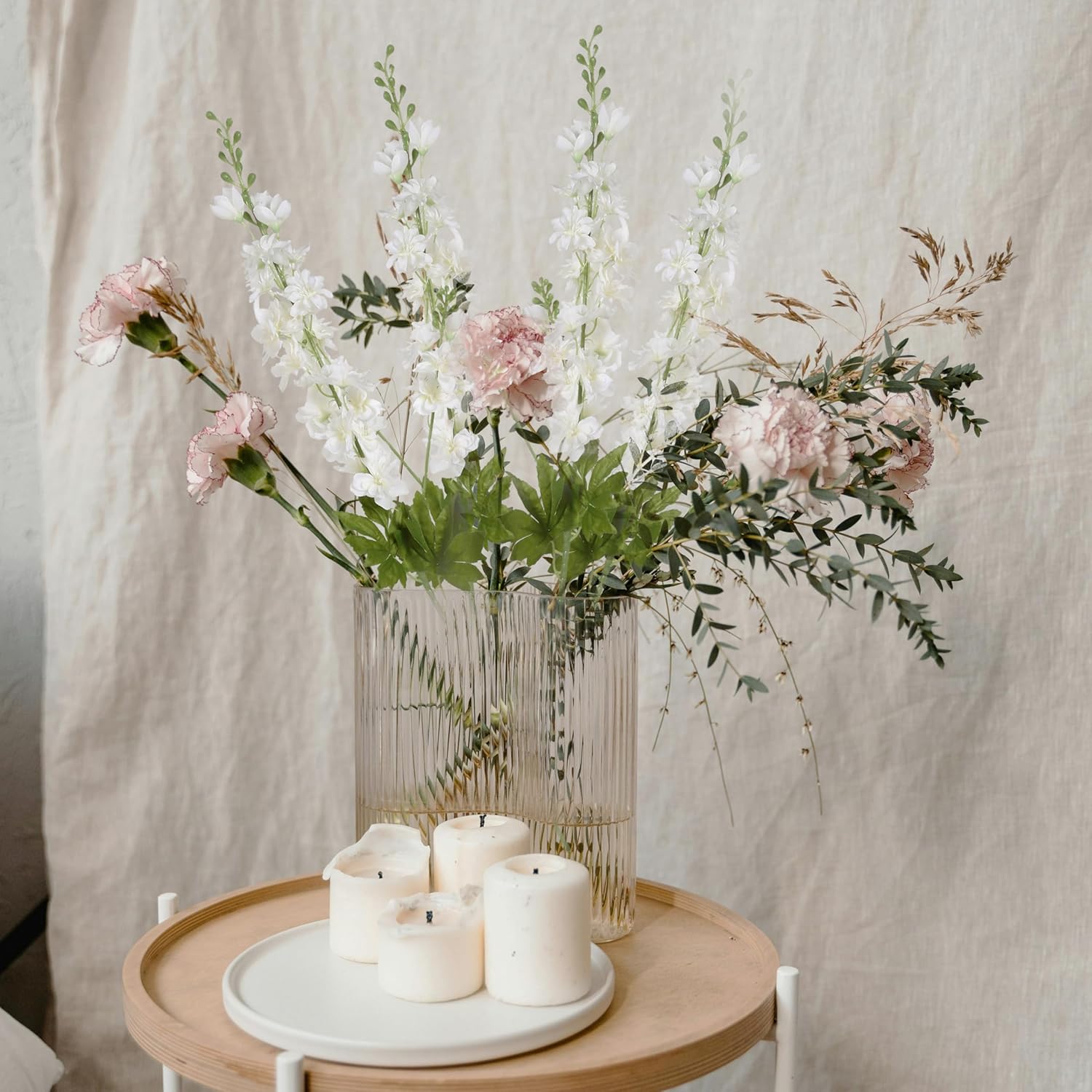 INSUNSIX Blue Silk Flowers 6PCS Real Touch Delphinium Artificial Flowers Blue Larkspur Faux Flowers Realistic Tall Flowers for Vase Wedding Centerpieces for Tables Home Decor (Blue)