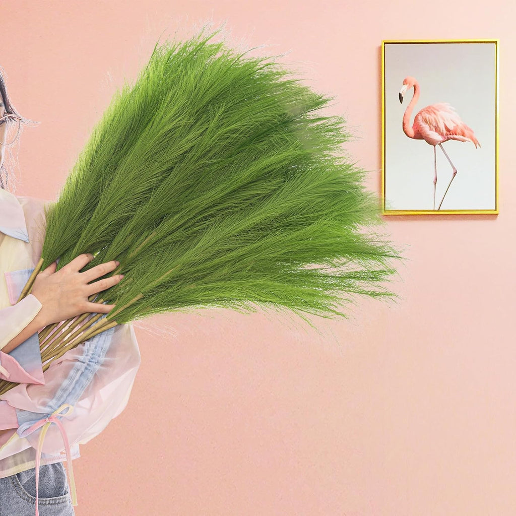 Wttisel 38" 10 Stems White Pampas Grass Tall Decor - Faux Pampas Grass for Floor Vase Boho Home Wedding Mothers Day Decoration