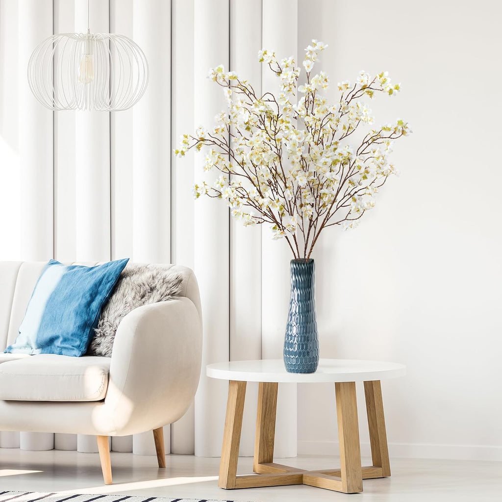 Sggvecsy Artificial Cherry Blossom Flowers 4 Pcs Faux Cherry Blossom Stems Faux Silk Cherry Blossom Branches 41’’ Fake Flowers Long Stems for Vase Arrangements Home Wedding Table Decor (Pink)