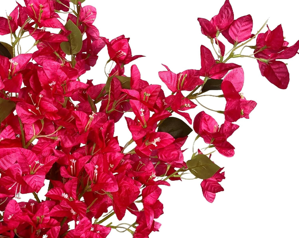 Artificial Flowers Silk Bougainvillea Branches Faux Artificial Bougainvillea Floral Stems Long Plant Branches 45" for Wedding Centerpieces, Table Runner, Home Decoration (White - Pack of 4pcs)