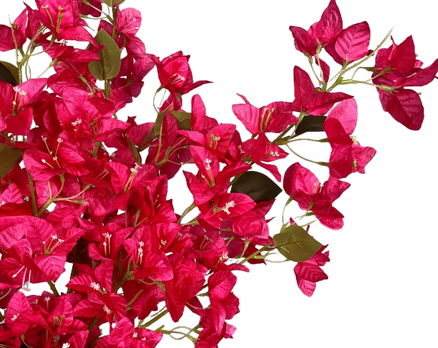 Artificial Flowers Silk Bougainvillea Branches Faux Artificial Bougainvillea Floral Stems Long Plant Branches 45" for Wedding Centerpieces, Table Runner, Home Decoration (White - Pack of 4pcs)