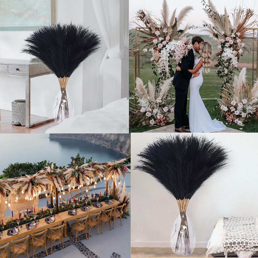 Wttisel 38" 10 Stems White Pampas Grass Tall Decor - Faux Pampas Grass for Floor Vase Boho Home Wedding Mothers Day Decoration