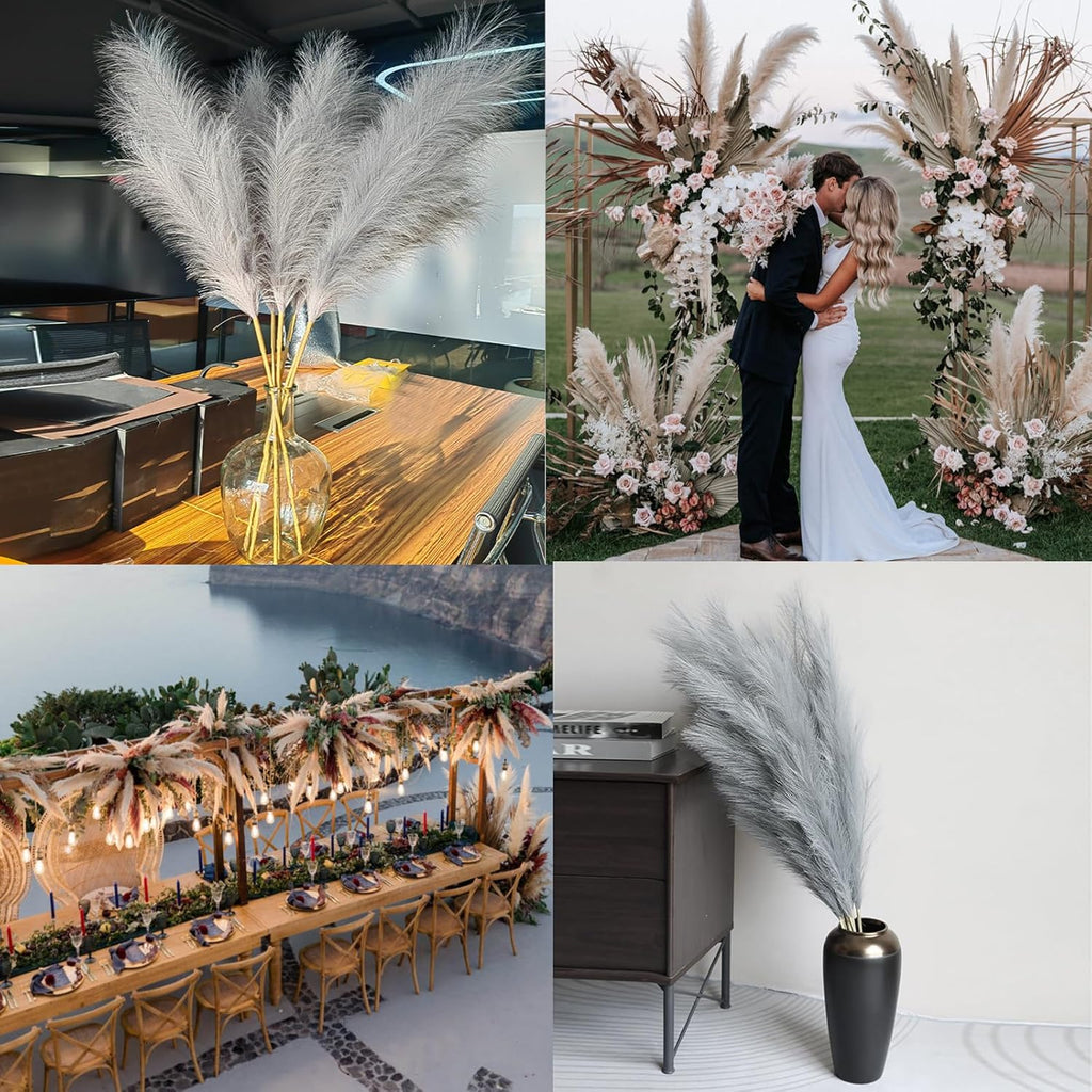 Wttisel 38" 10 Stems White Pampas Grass Tall Decor - Faux Pampas Grass for Floor Vase Boho Home Wedding Mothers Day Decoration