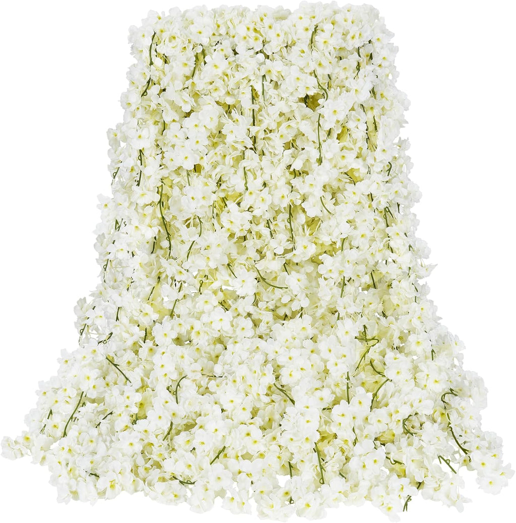 Sunm Boutique 4pcs Artificial Cherry Blossom Garland Hanging Vine Silk Garland Wedding Party Decor