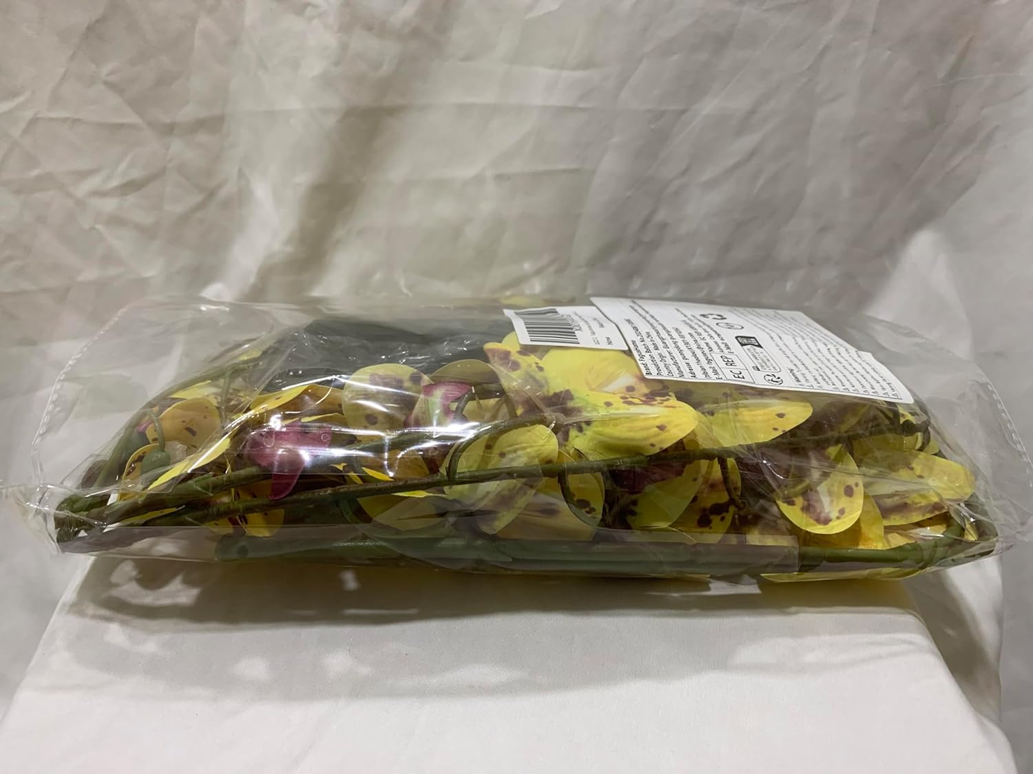 FagusHome 32 Inches Artificial Phalaenopsis Flowers 4 Pcs with 2 bundles Leaves Artificial Orchid Flowers Stem Plants for Home Décor (White)