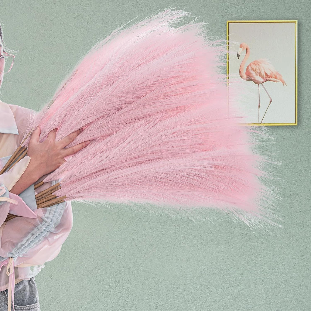 Wttisel 38" 10 Stems White Pampas Grass Tall Decor - Faux Pampas Grass for Floor Vase Boho Home Wedding Mothers Day Decoration