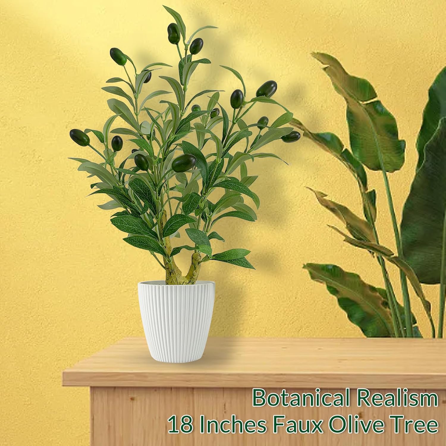 WOXBITA Artificial Faux Lemon Tree Fake Lemons Decor Small Plants Citrus Fruit Tree with White Pot Indoor Lemon Decorations 18 inches for Kitchen, Home,Office, Living Room Table, Desk