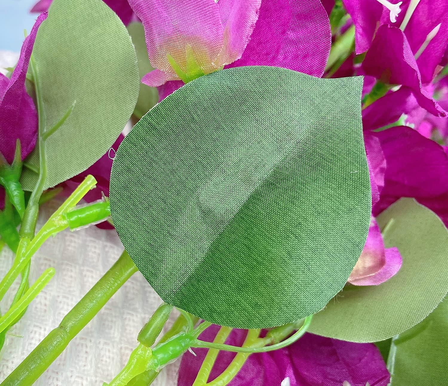 Artificial Flowers Silk Bougainvillea Branches Faux Artificial Bougainvillea Floral Stems Long Plant Branches 45" for Wedding Centerpieces, Table Runner, Home Decoration (White - Pack of 4pcs)