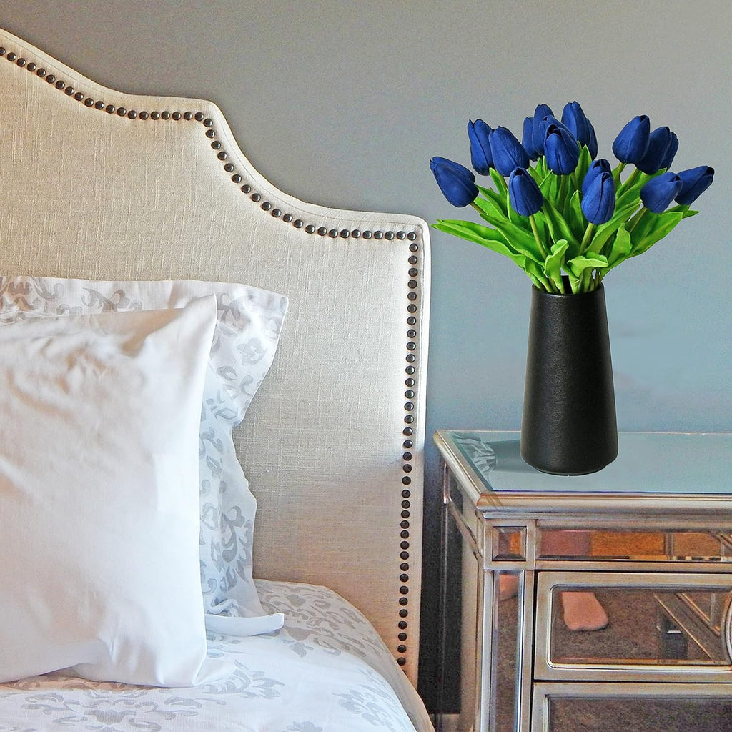 Mandy's 20pcs Pure White Flowers Artificial Tulip Silk Flowers 13.5" in Bulk Home Kitchen Wedding Decorations