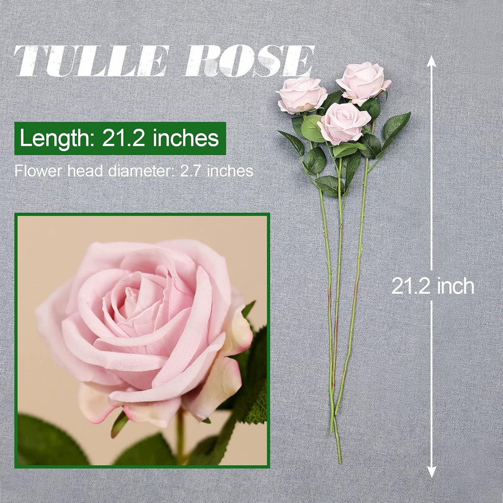 Luyue 10 Pack Artificial Velvet Roses Fake Red Rose Silk Flowers with Stem Floral Gift for Wedding Arrangement Party Home Decor-Red